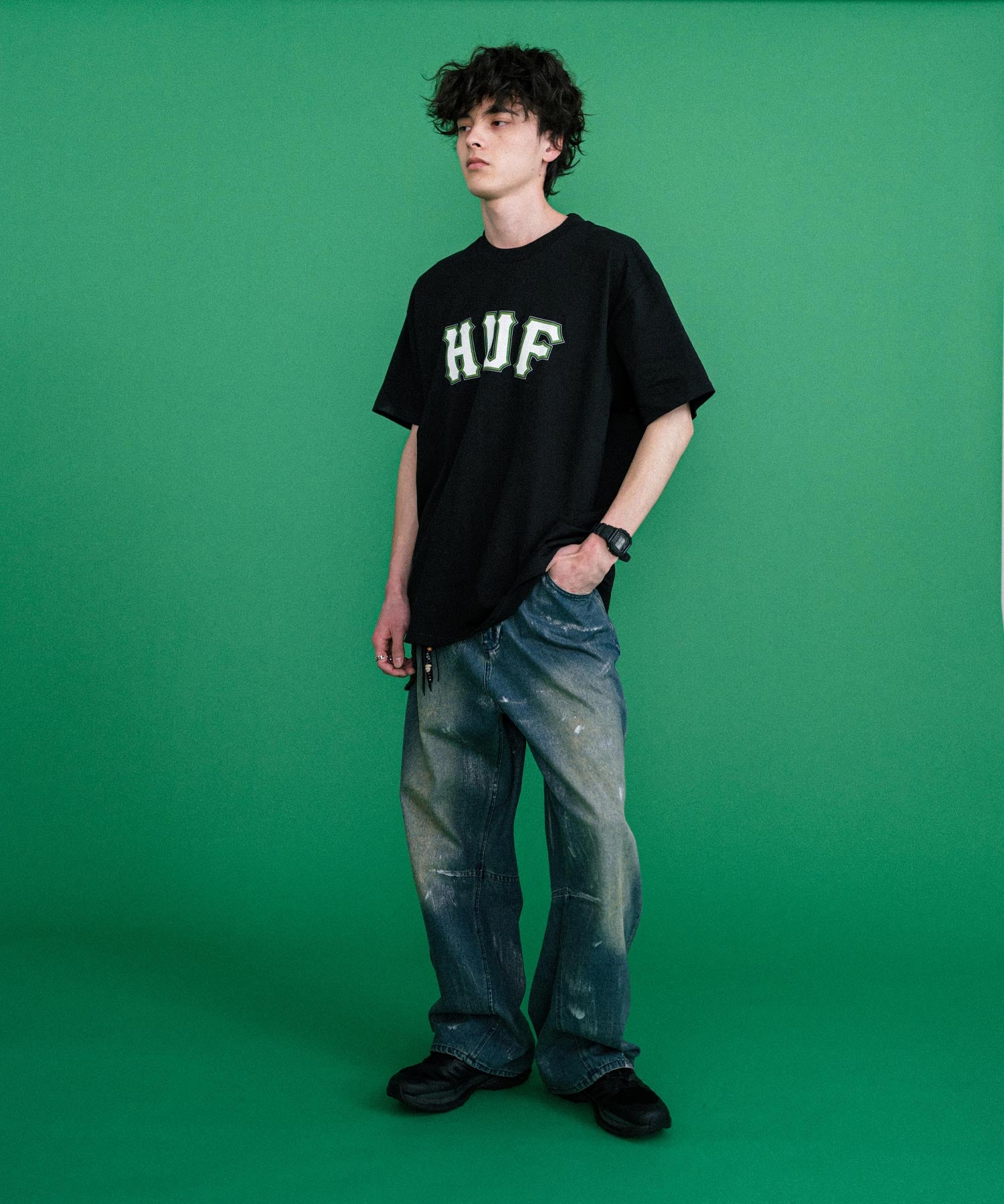 HUF ハフ オーバーサイズアソートプリント半袖Tシャツ 15626
