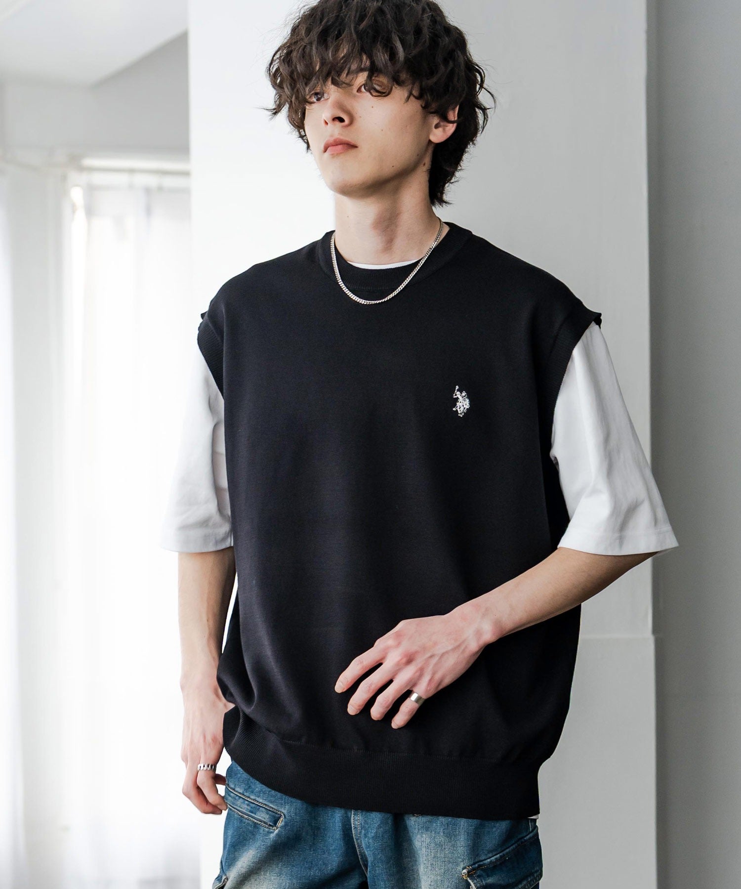 U.S. POLO ASSN. ユーエスポロアッスン サマーニットプルオーバーベスト 15628