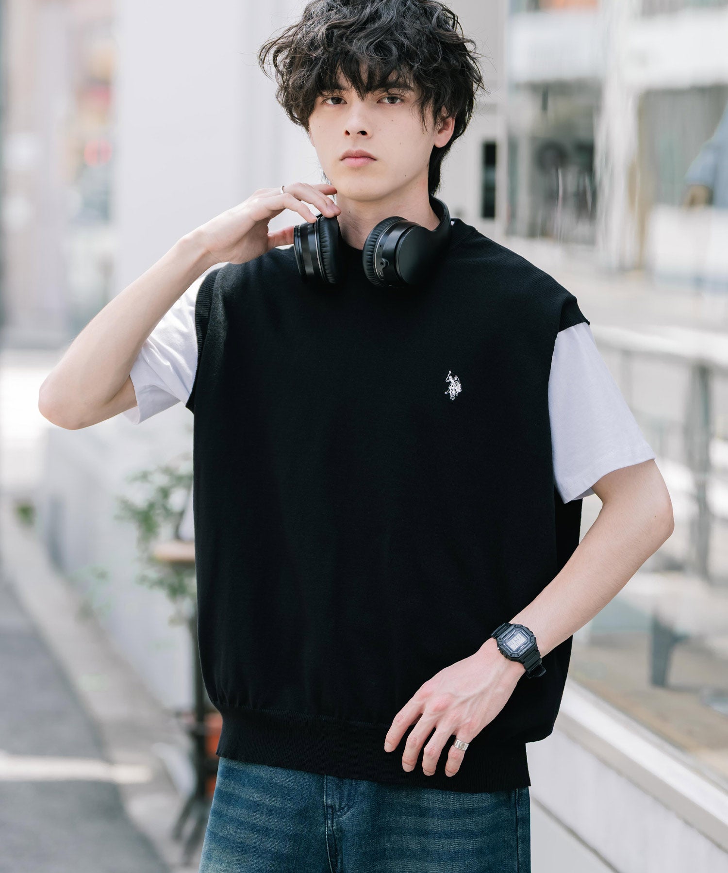 U.S. POLO ASSN. ユーエスポロアッスン サマーニットプルオーバーベスト 15628
