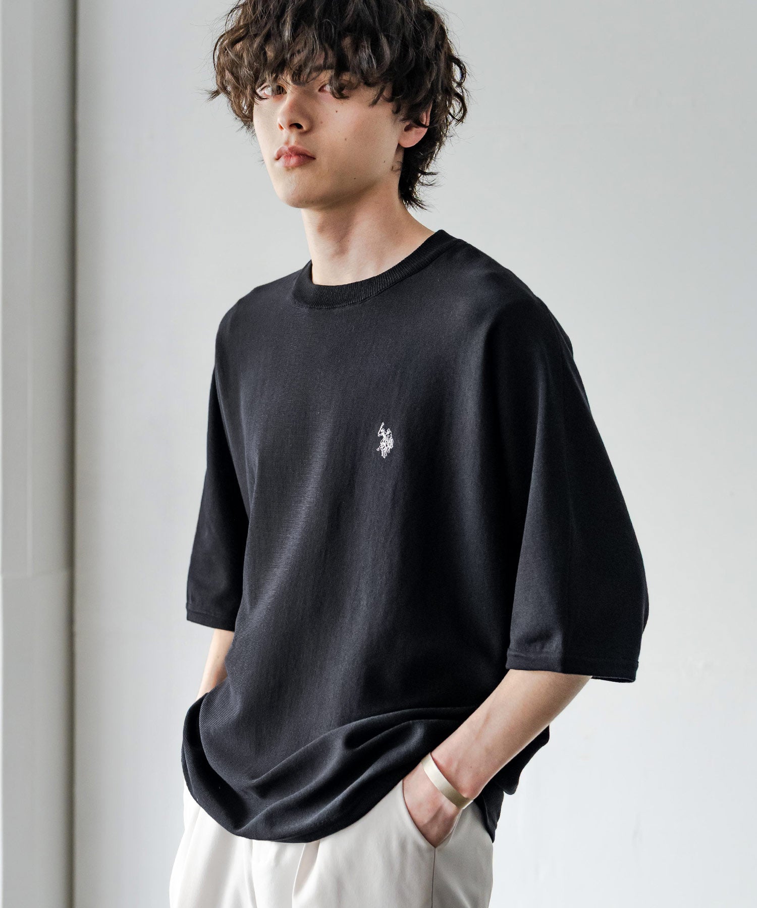 U.S. POLO ASSN. ユーエスポロアッスン ドルマン半袖サマーニット 15629