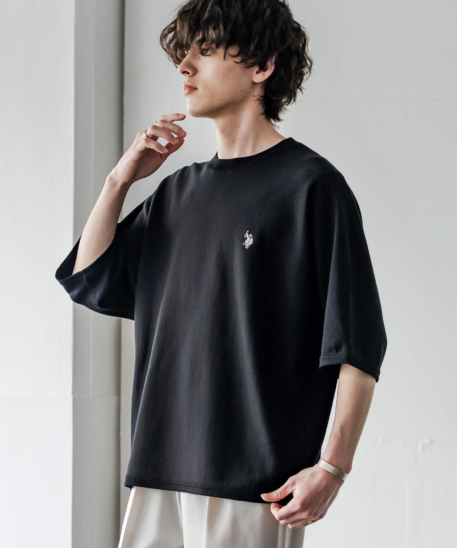 U.S. POLO ASSN. ユーエスポロアッスン ドルマン半袖サマーニット 15629