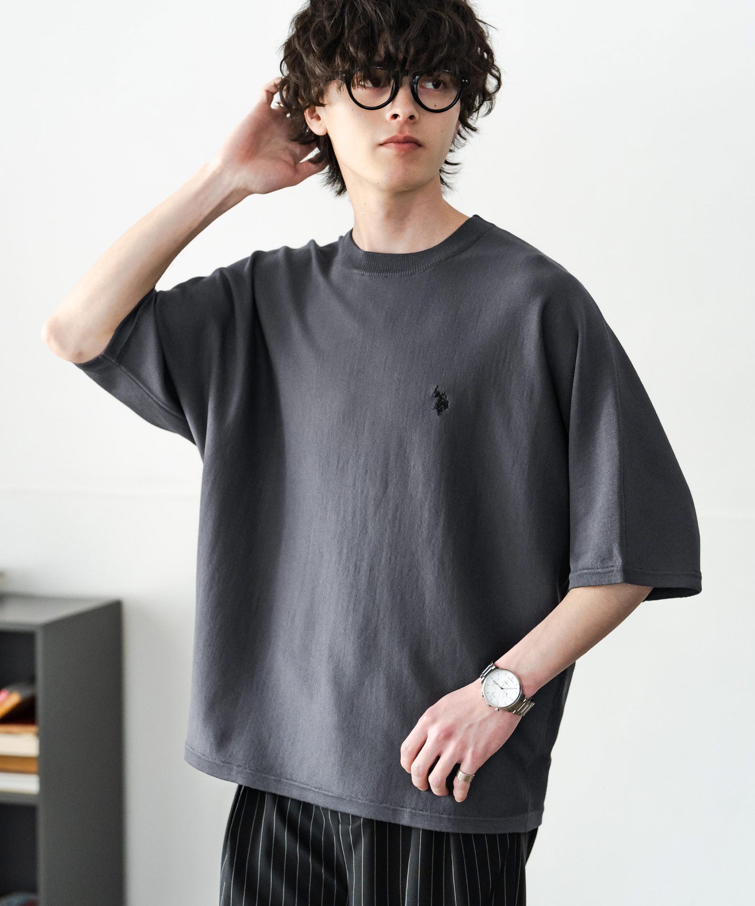 U.S. POLO ASSN. ユーエスポロアッスン ドルマン半袖サマーニット 15629