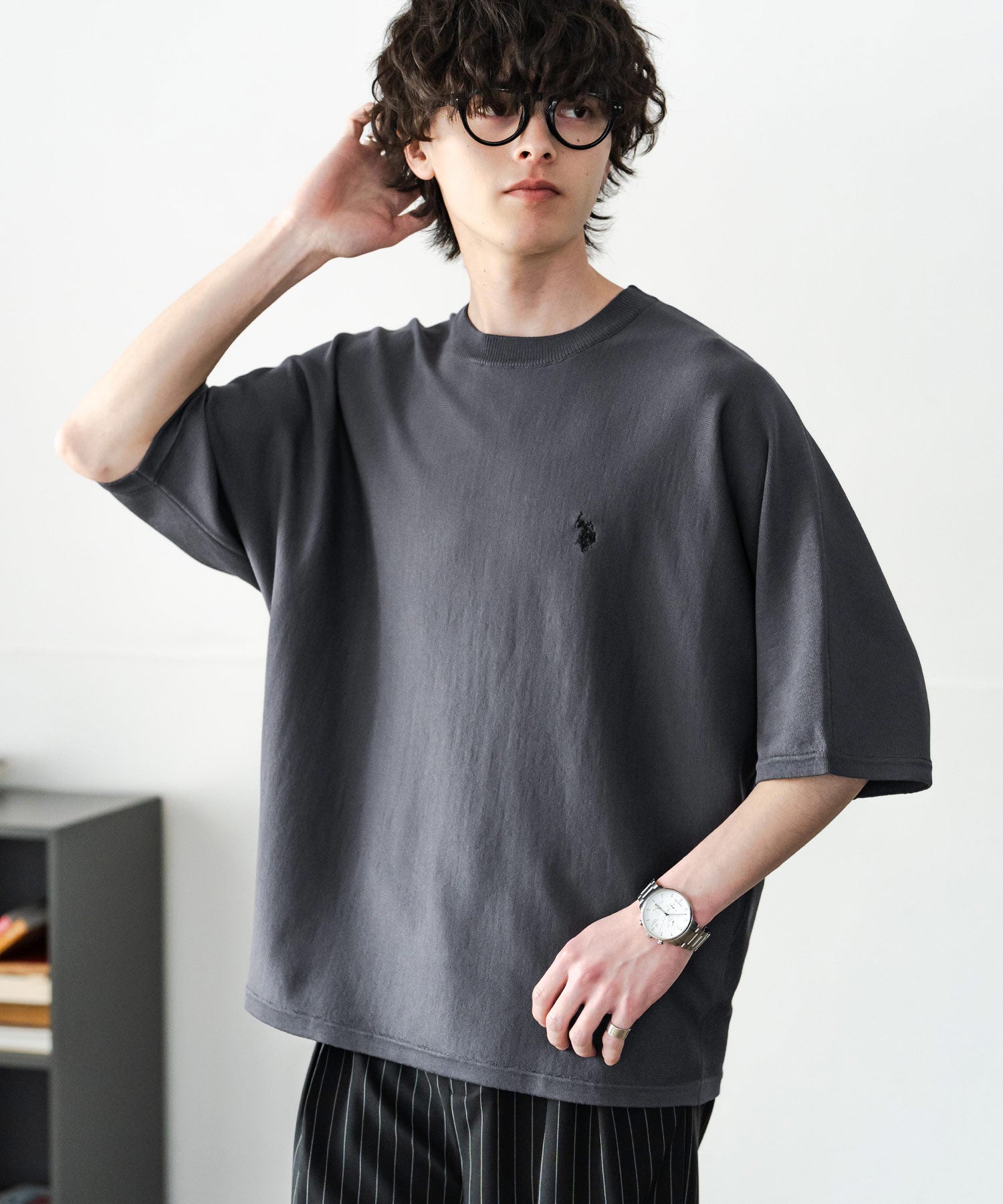 U.S. POLO ASSN. ユーエスポロアッスン ドルマン半袖サマーニット 15629