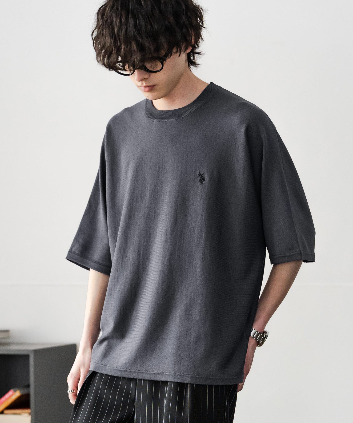 U.S. POLO ASSN. ユーエスポロアッスン ドルマン半袖サマーニット 15629