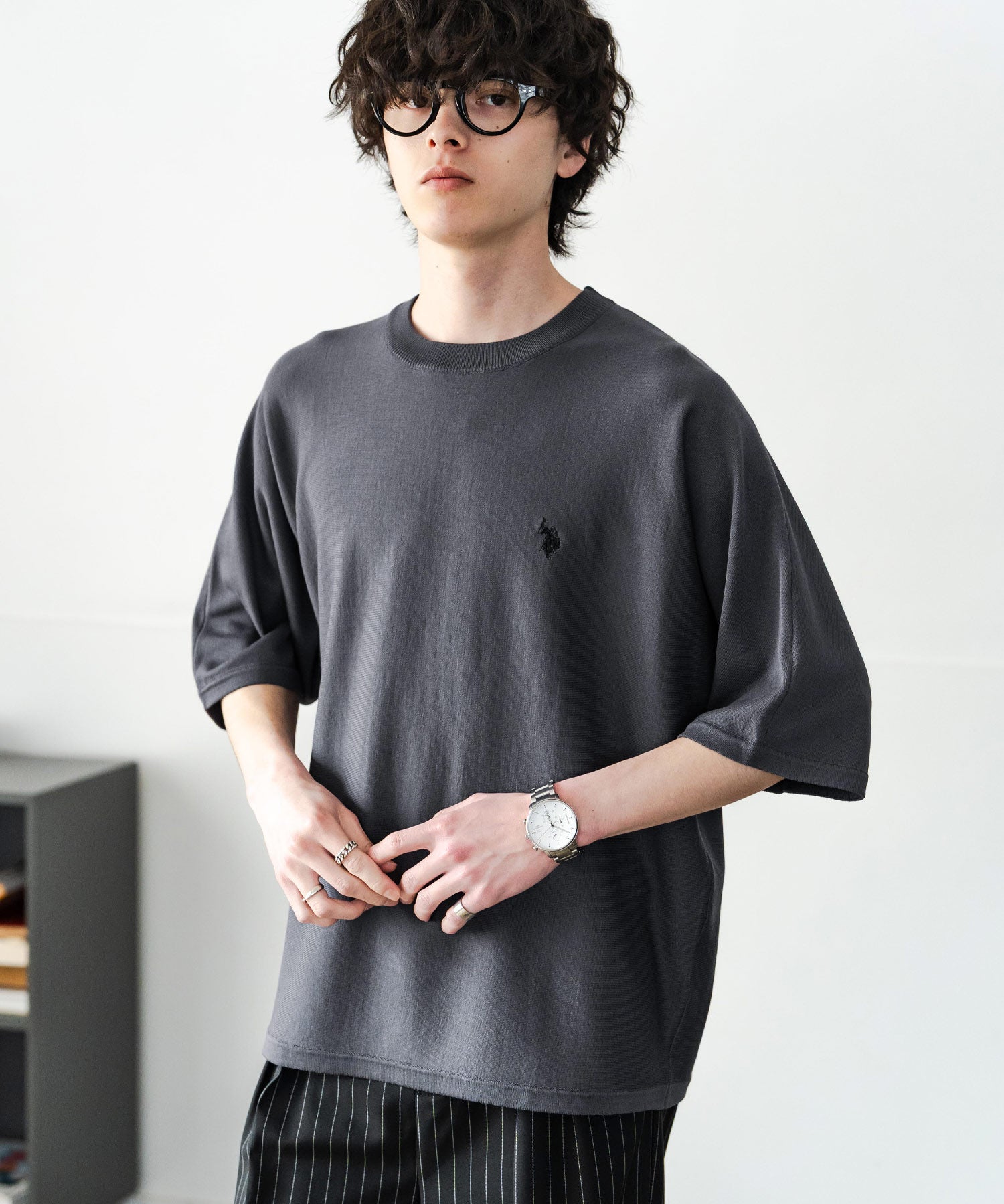 U.S. POLO ASSN. ユーエスポロアッスン ドルマン半袖サマーニット 15629