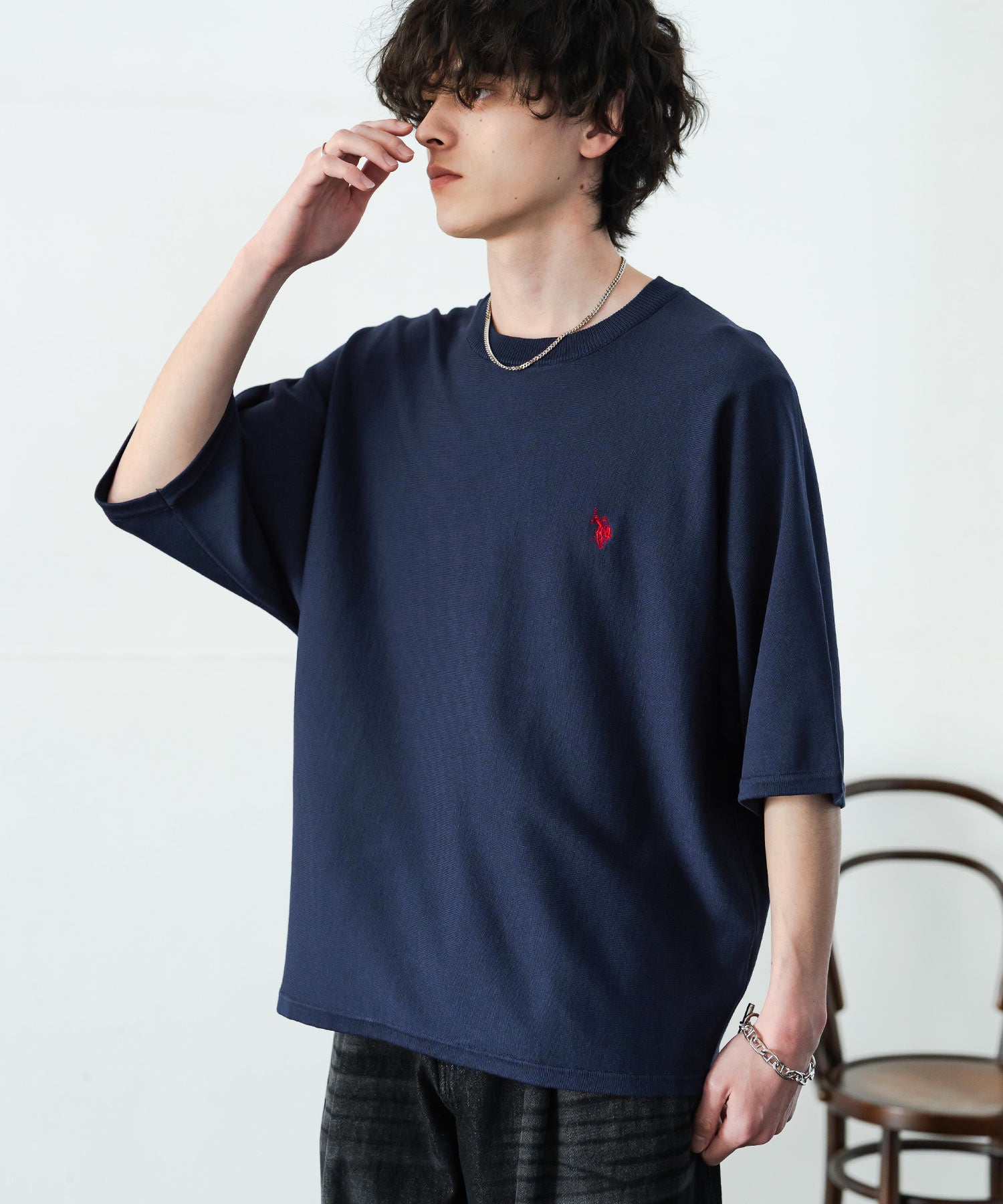 U.S. POLO ASSN. ユーエスポロアッスン ドルマン半袖サマーニット 15629