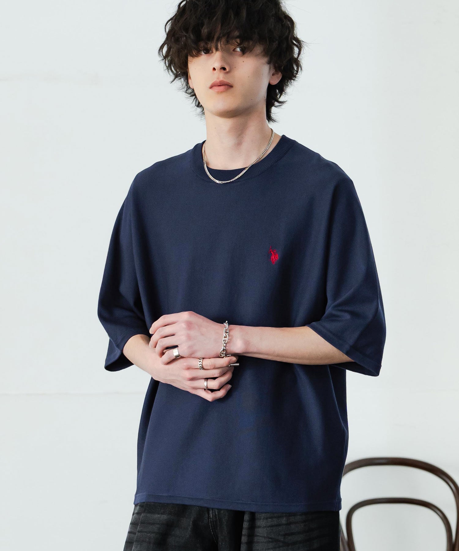 U.S. POLO ASSN. ユーエスポロアッスン ドルマン半袖サマーニット 15629