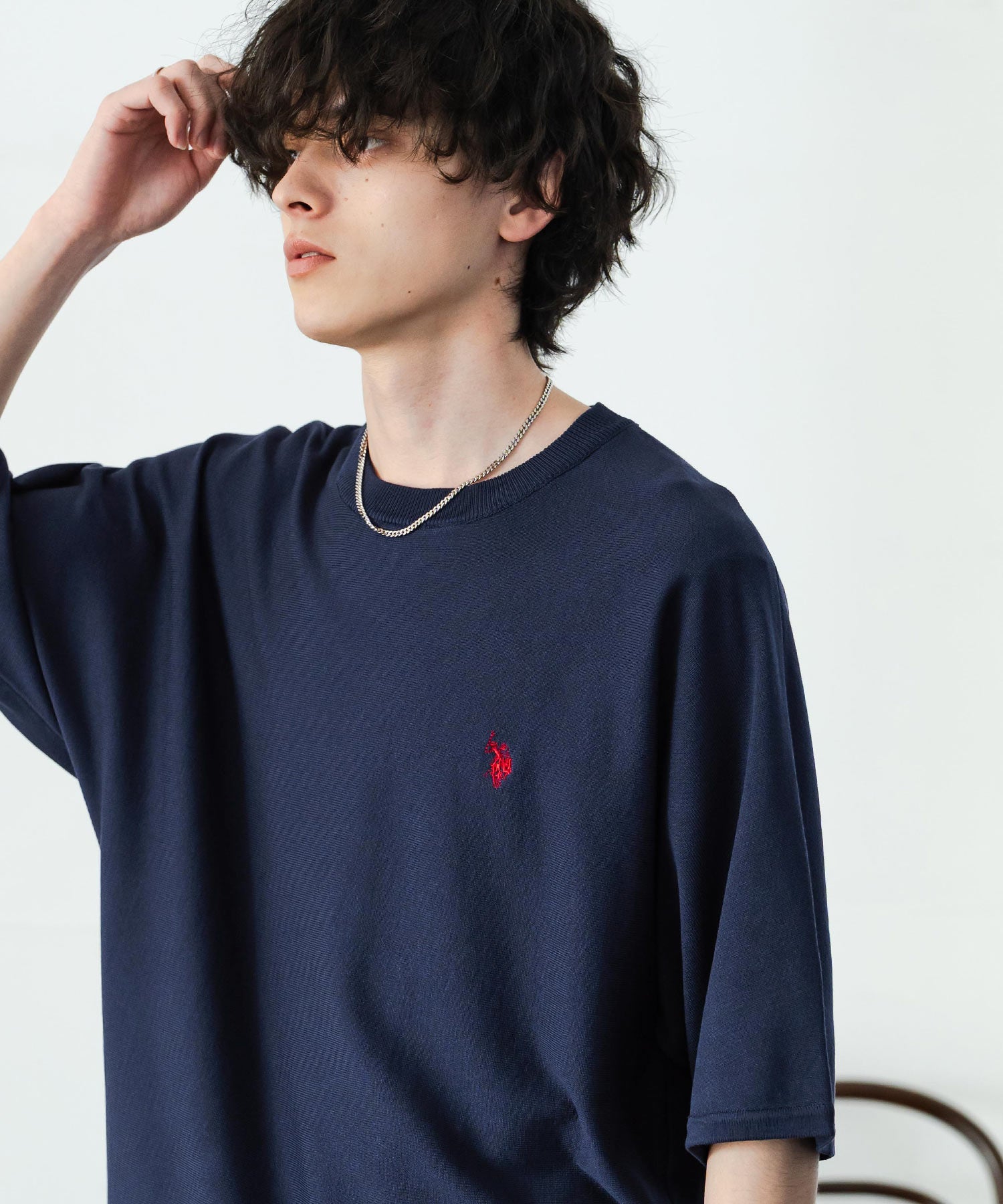 U.S. POLO ASSN. ユーエスポロアッスン ドルマン半袖サマーニット