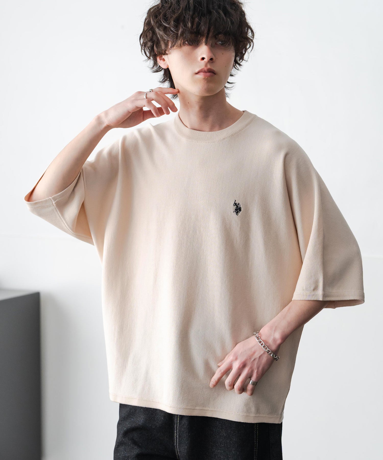 U.S. POLO ASSN. ユーエスポロアッスン ドルマン半袖サマーニット 15629