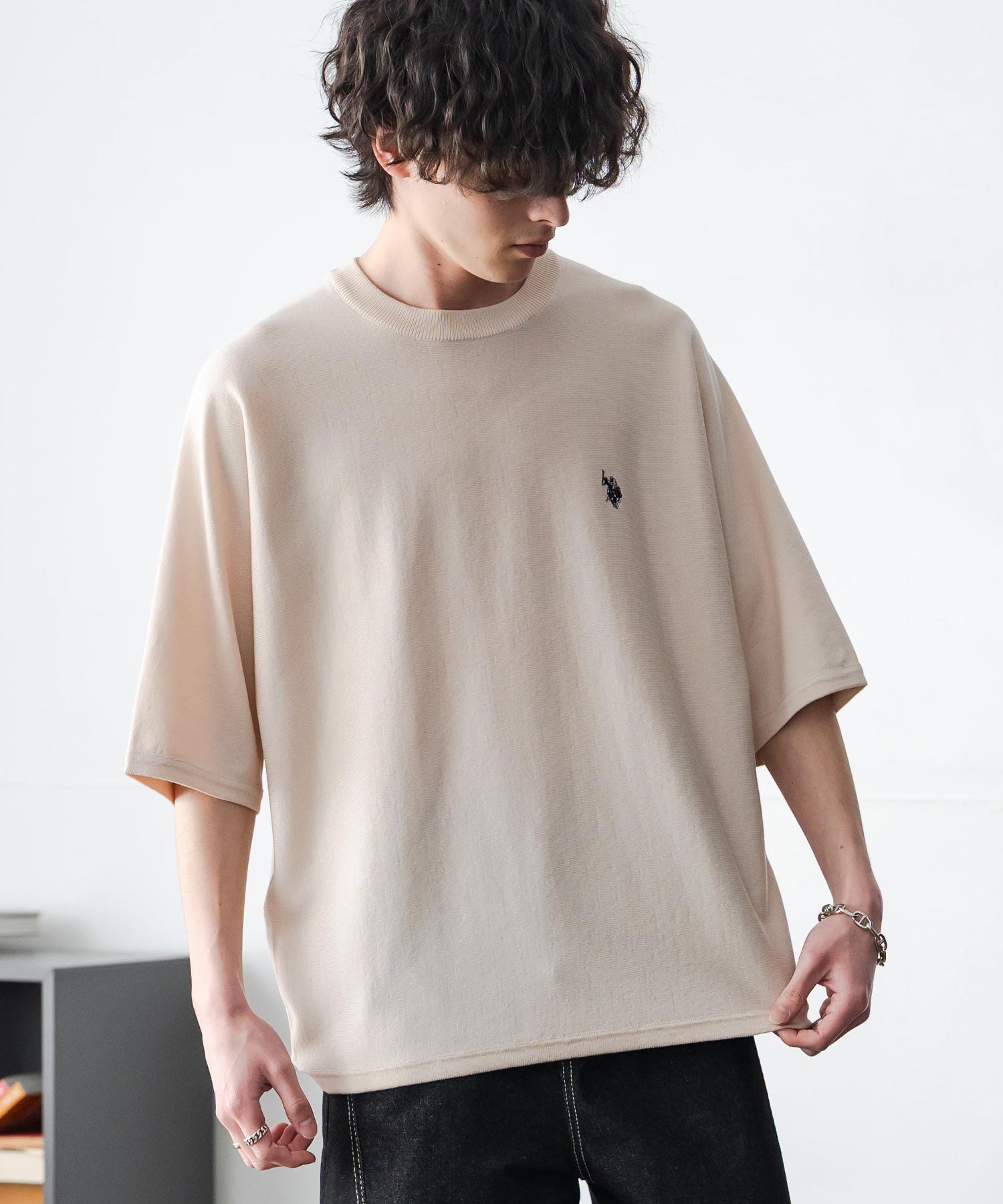 U.S. POLO ASSN. ユーエスポロアッスン ドルマン半袖サマーニット 15629