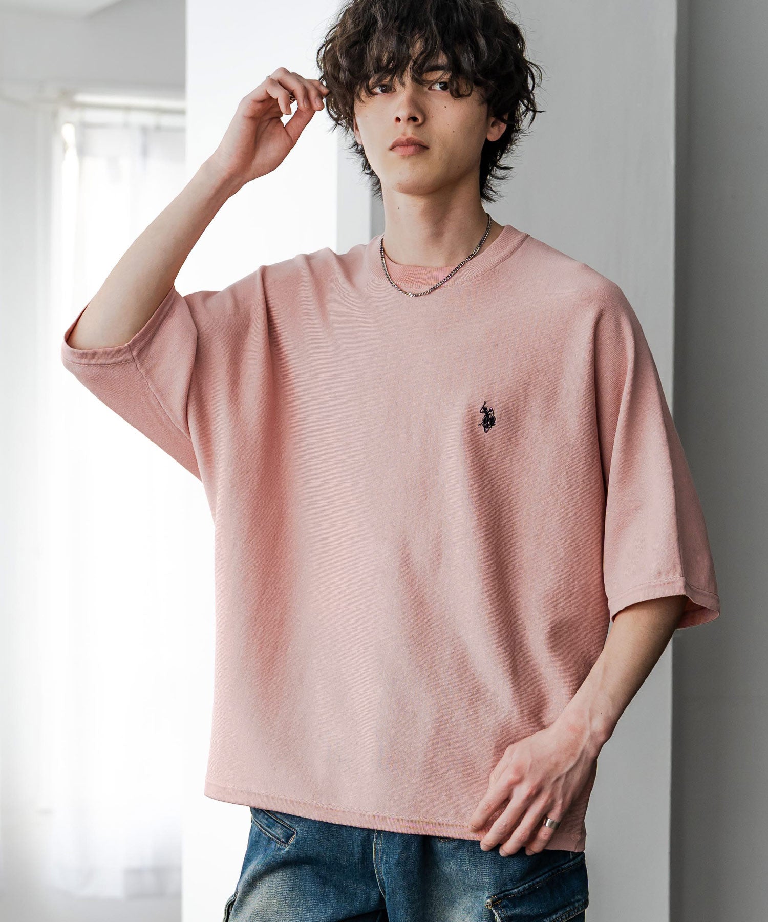 U.S. POLO ASSN. ユーエスポロアッスン ドルマン半袖サマーニット 15629