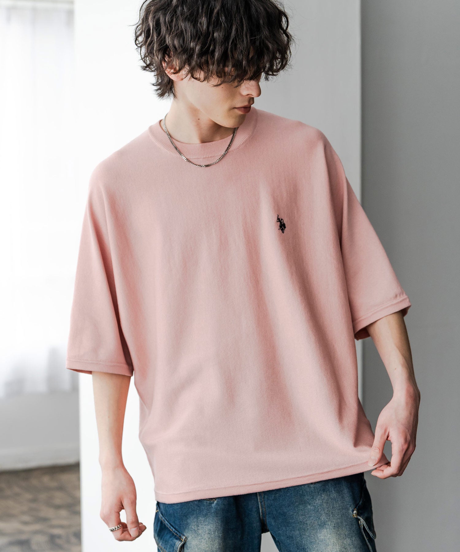 U.S. POLO ASSN. ユーエスポロアッスン ドルマン半袖サマーニット 15629