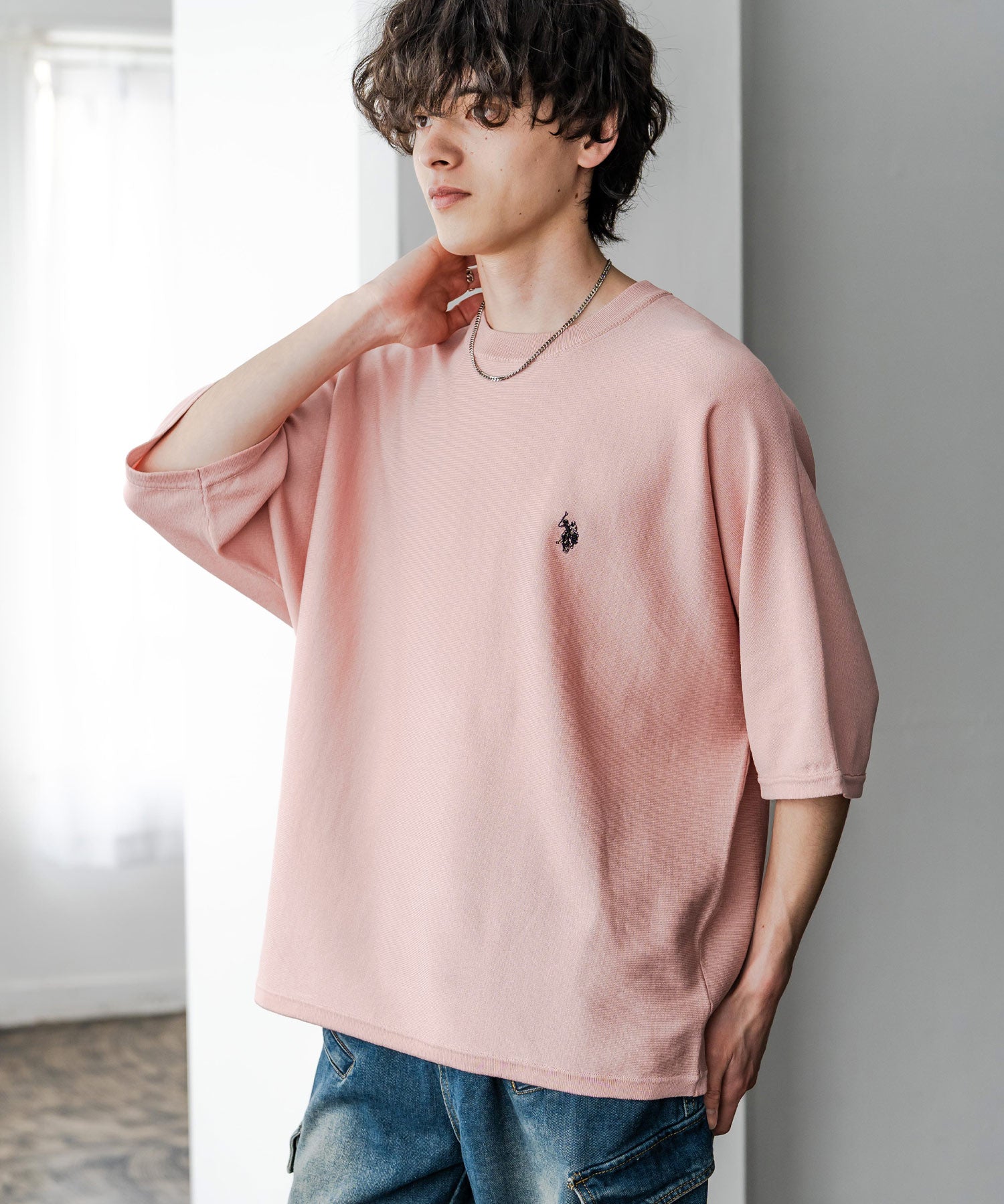 U.S. POLO ASSN. ユーエスポロアッスン ドルマン半袖サマーニット 15629