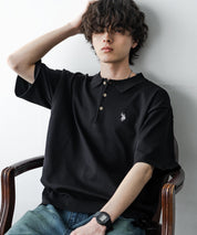 U.S. POLO ASSN. ユーエスポロアッスン オーバーサイズサマーニット半袖ポロシャツ 15630