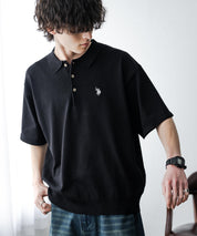 U.S. POLO ASSN. ユーエスポロアッスン オーバーサイズサマーニット半袖ポロシャツ 15630