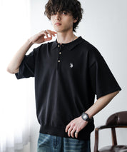 U.S. POLO ASSN. ユーエスポロアッスン オーバーサイズサマーニット半袖ポロシャツ 15630