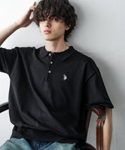 U.S. POLO ASSN. ユーエスポロアッスン オーバーサイズサマーニット半袖ポロシャツ 15630