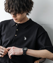 U.S. POLO ASSN. ユーエスポロアッスン オーバーサイズサマーニット半袖ポロシャツ 15630