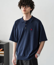 U.S. POLO ASSN. ユーエスポロアッスン オーバーサイズサマーニット半袖ポロシャツ 15630