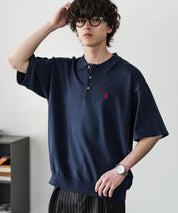 U.S. POLO ASSN. ユーエスポロアッスン オーバーサイズサマーニット半袖ポロシャツ 15630