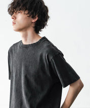 ケミカル加工 ショート丈 短丈 クロップド 半袖コットンクルーネックTシャツ 15631