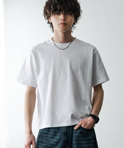 ケミカル加工 ショート丈 短丈 クロップド 半袖コットンクルーネックTシャツ 15631