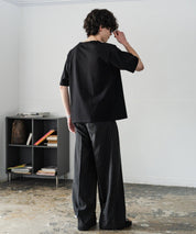ケミカル加工 短丈 クロップド ショート丈半袖コットンヘンリーネックTシャツ 15632
