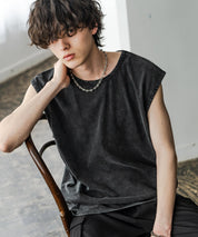 ケミカル加工 コットンノースリーブTシャツ/タンクトップ 15633