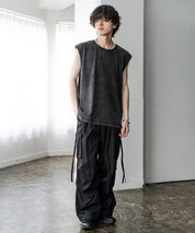 ケミカル加工 コットンノースリーブTシャツ/タンクトップ 15633