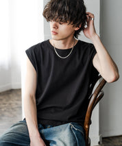 ケミカル加工 コットンノースリーブTシャツ/タンクトップ 15633