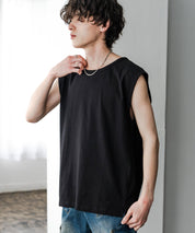 ケミカル加工 コットンノースリーブTシャツ/タンクトップ 15633