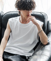 ケミカル加工 コットンノースリーブTシャツ/タンクトップ 15633