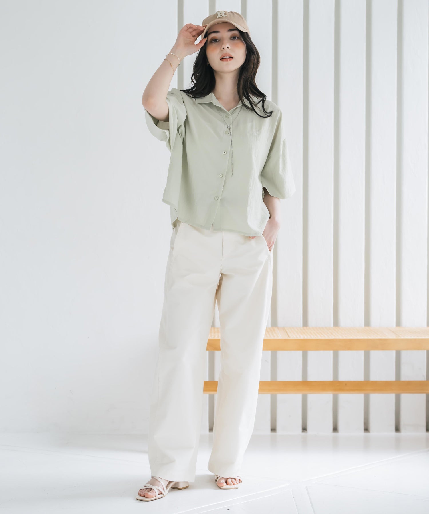 U.S. POLO ASSN. ユーエスポロアッスン W's ワンポイントロゴ刺繍ショート丈半袖気流シャツ 15637