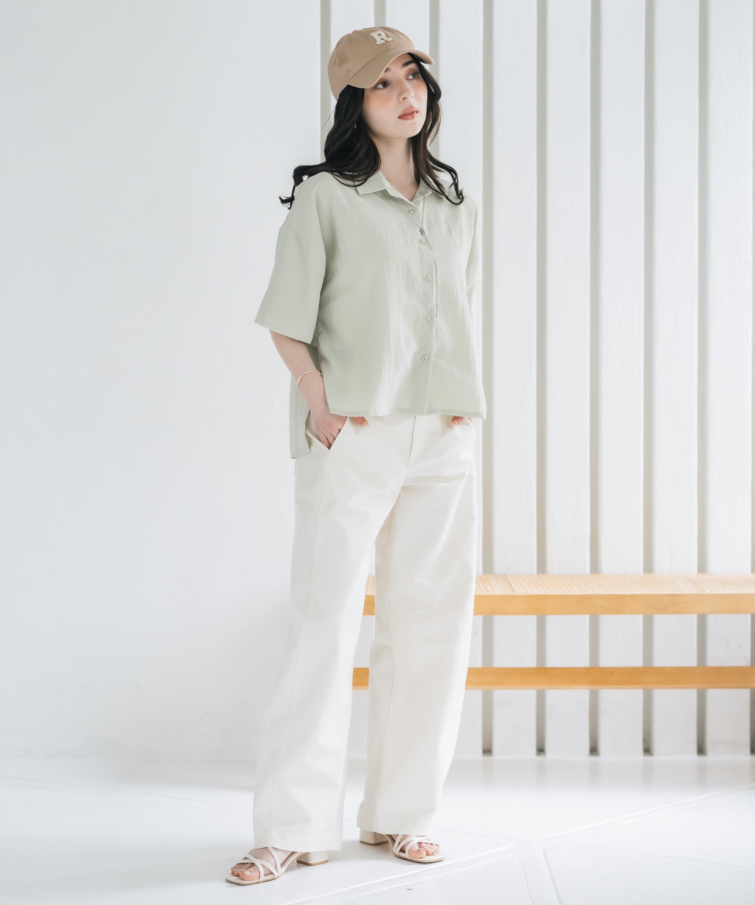 U.S. POLO ASSN. ユーエスポロアッスン W's ワンポイントロゴ刺繍ショート丈半袖気流シャツ 15637