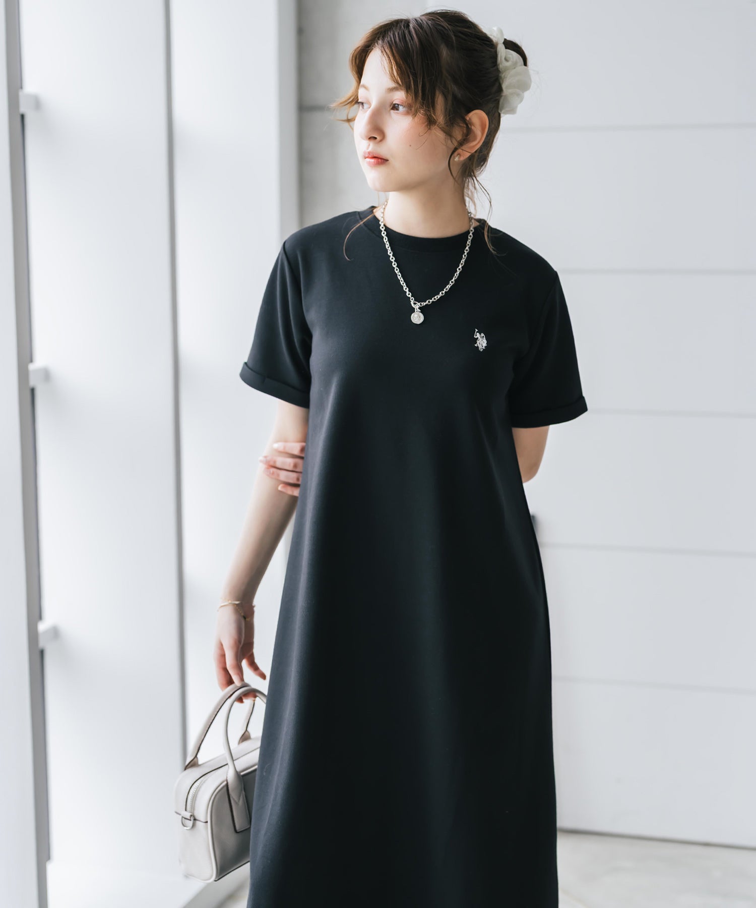U.S. POLO ASSN. ユーエスポロアッスン W's ワンポイントロゴ刺繍半袖A