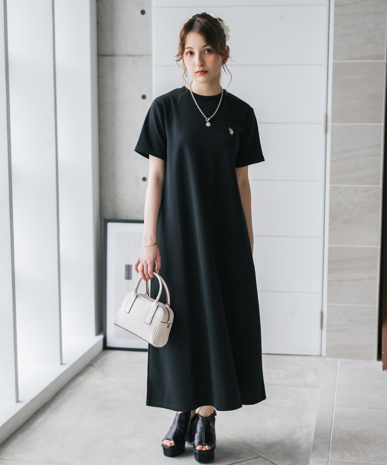 U.S. POLO ASSN. ユーエスポロアッスン W's ワンポイントロゴ刺繍半袖A