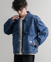 日本未展開モデル WHITE LABEL THE NORTH FACE DENIM TRUCKER JACKET ワンポイントロゴ刺繍ワークデニムジャケット 15653