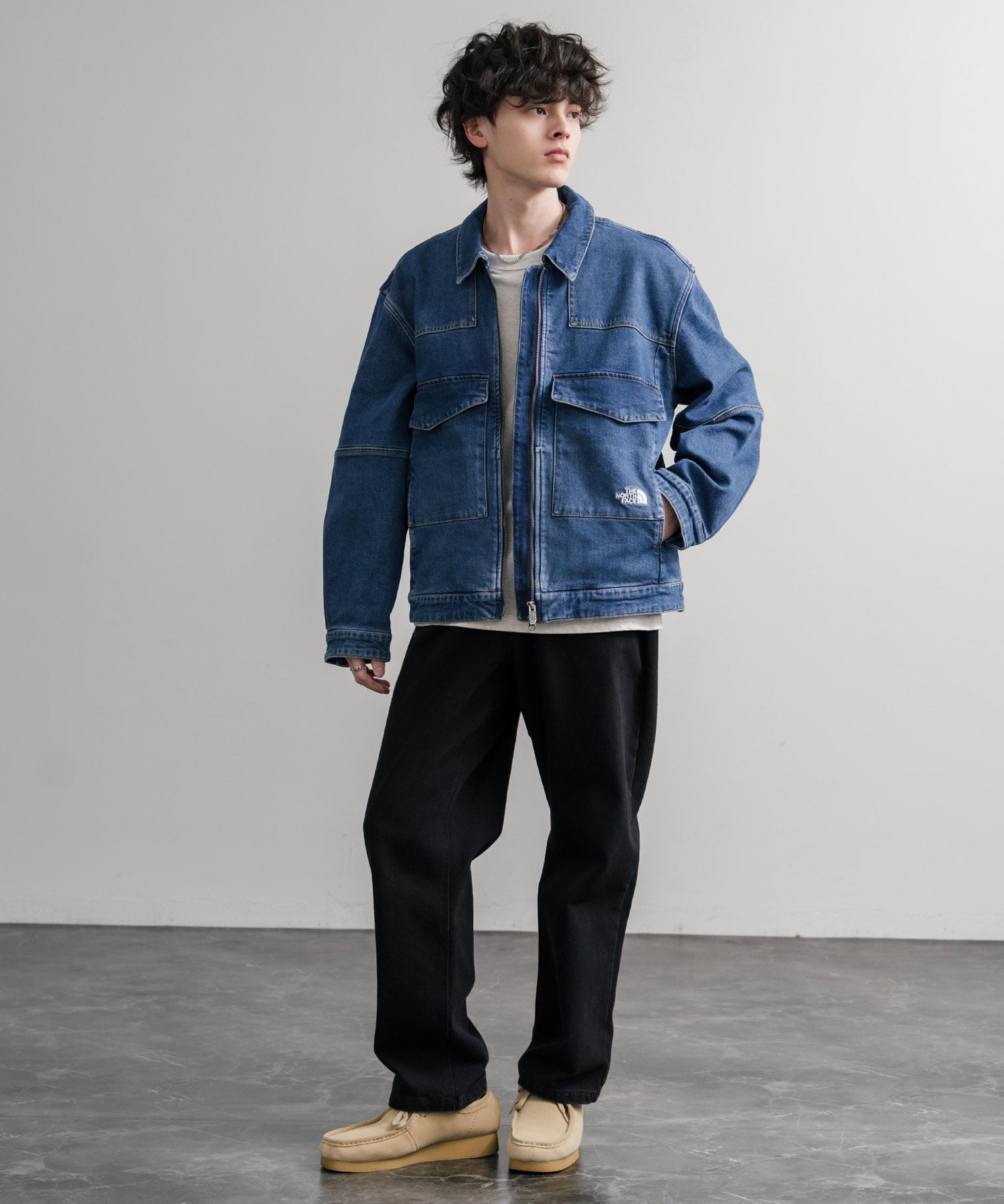 日本未展開モデル WHITE LABEL THE NORTH FACE DENIM TRUCKER JACKET