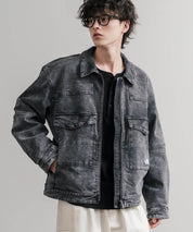 日本未展開モデル WHITE LABEL THE NORTH FACE DENIM TRUCKER JACKET ワンポイントロゴ刺繍ワークデニムジャケット 15653