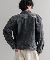 日本未展開モデル WHITE LABEL THE NORTH FACE DENIM TRUCKER JACKET ワンポイントロゴ刺繍ワークデニムジャケット 15653
