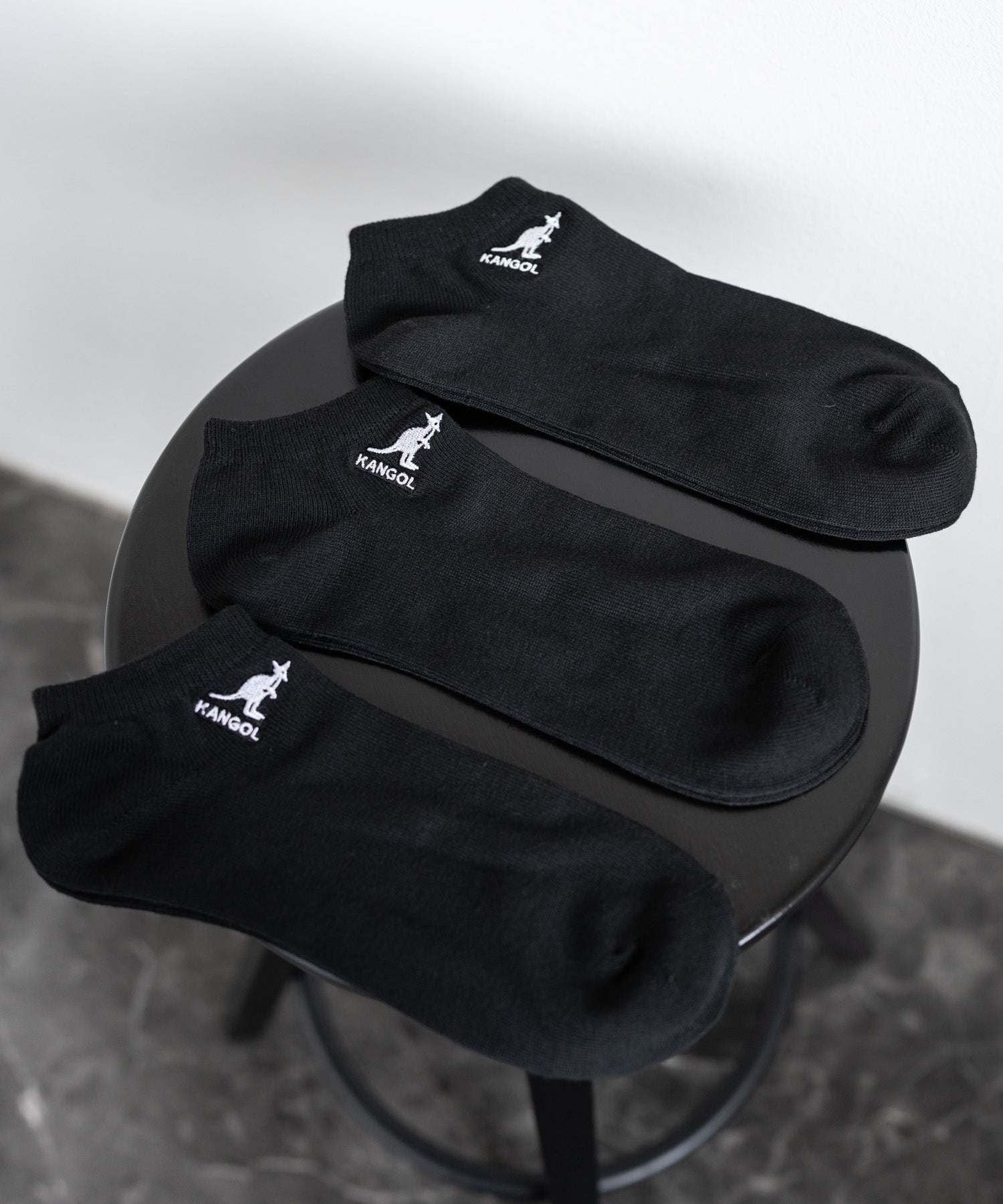KANGOL カンゴール 3Pワンポイント刺繍アンクルソックス/くるぶし丈