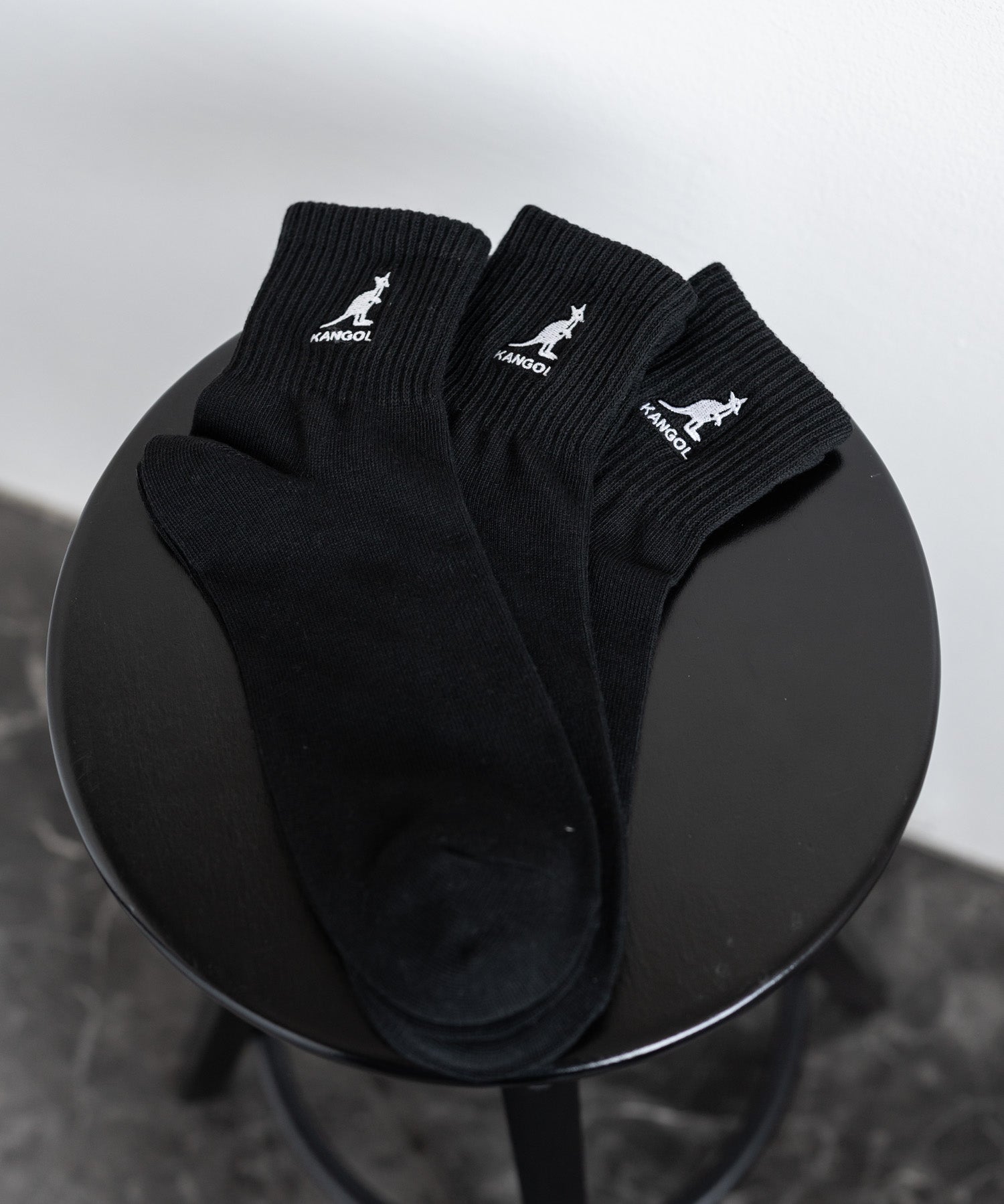 KANGOL カンゴール 3Pワンポイント刺繍クォーターソックス/靴下 15685