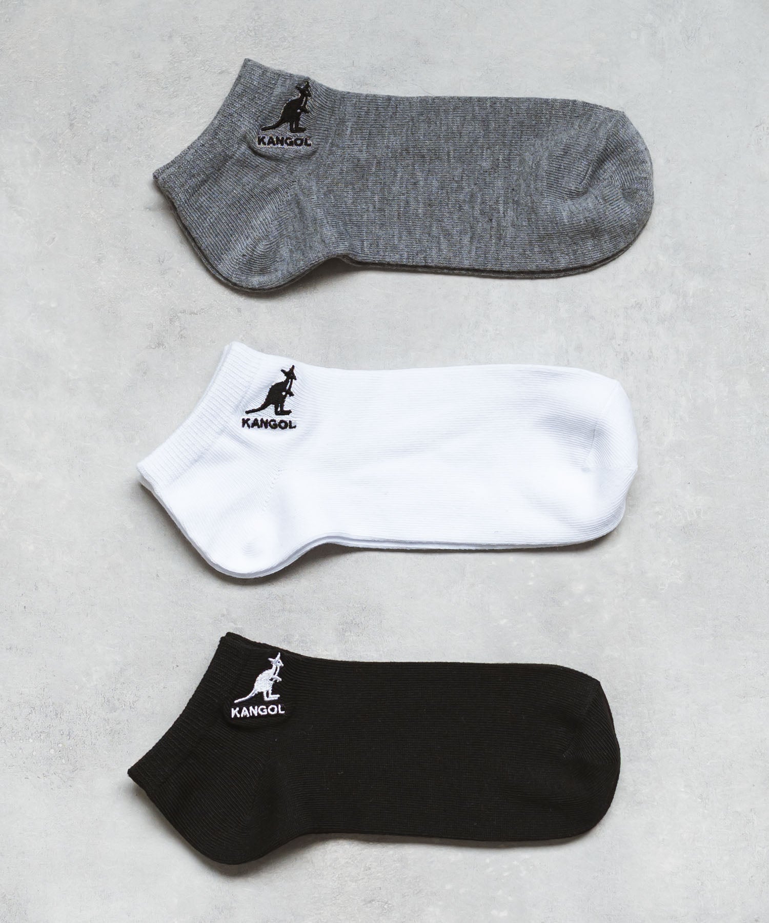 KANGOL カンゴール W's 3Pワンポイント刺繍アンクルソックス/くるぶし丈靴下 15686