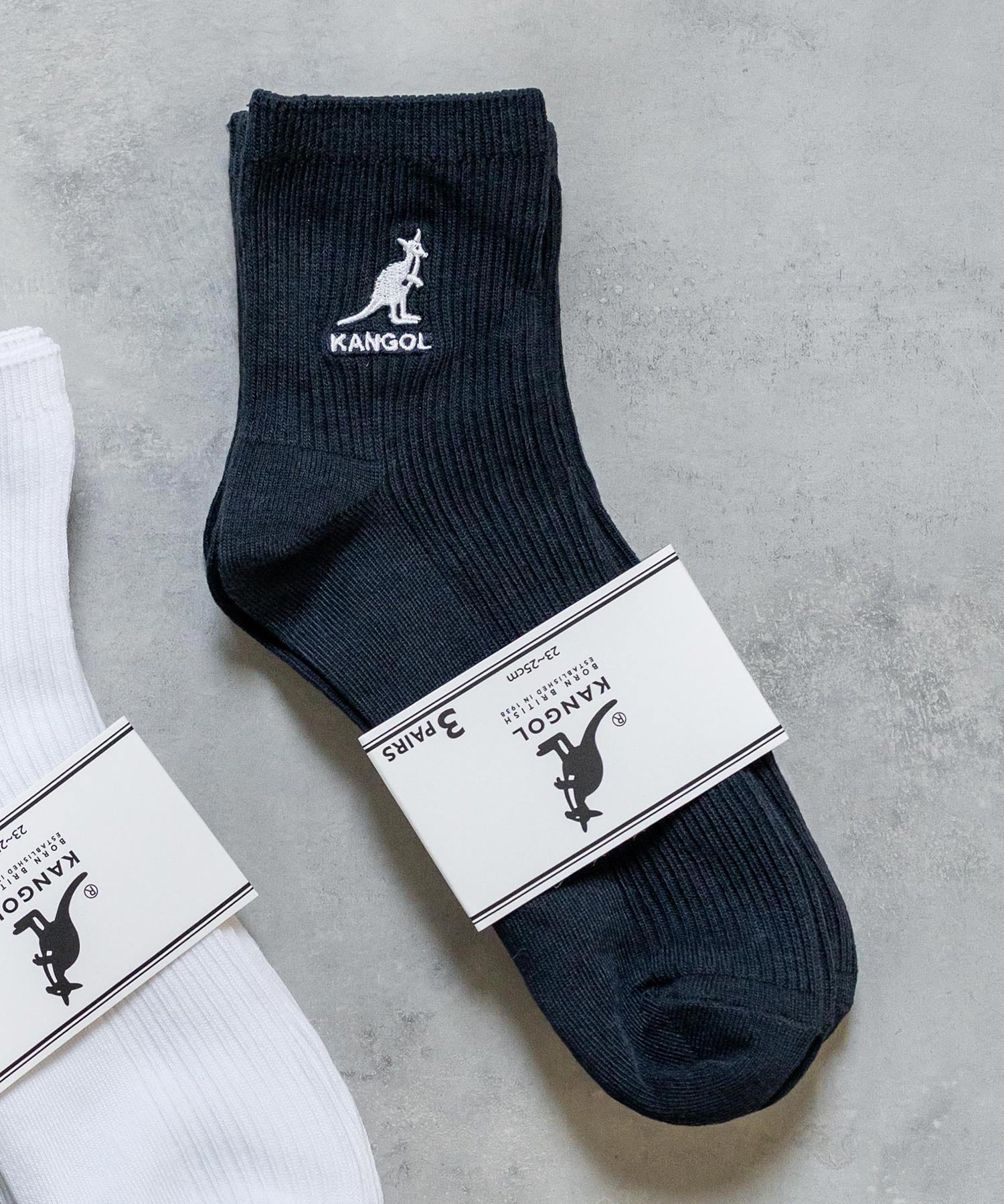KANGOL カンゴール W's 3P クルー丈スクールリブソックス/ワンポイント刺繍靴下 15687