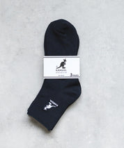 KANGOL カンゴール W's 3P クルー丈スクールリブソックス/ワンポイント刺繍靴下 15687