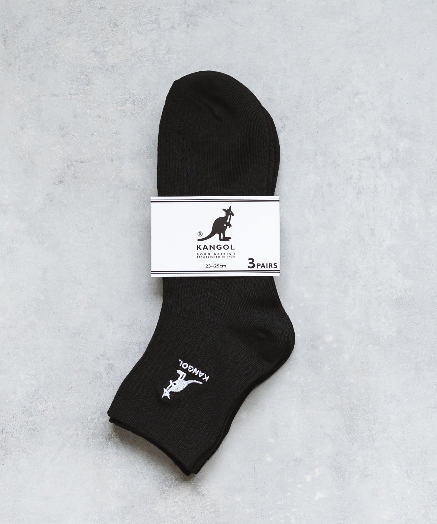 KANGOL カンゴール W's 3P クルー丈スクールリブソックス/ワンポイント刺繍靴下 15687