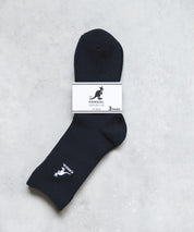 KANGOL カンゴール W's 3P ミドル丈スクールリブソックス/ワンポイント刺繍靴下 15688