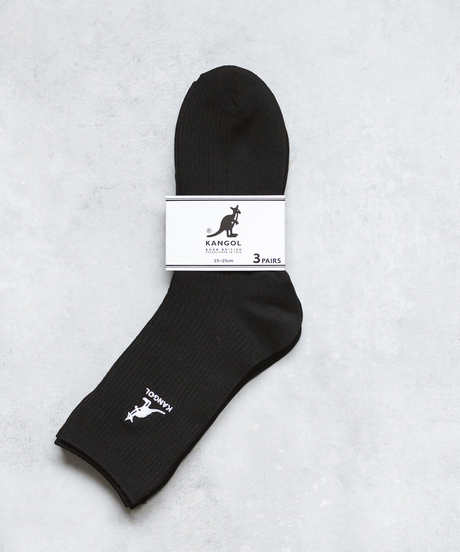 KANGOL カンゴール W's 3P ミドル丈スクールリブソックス/ワンポイント刺繍靴下 15688