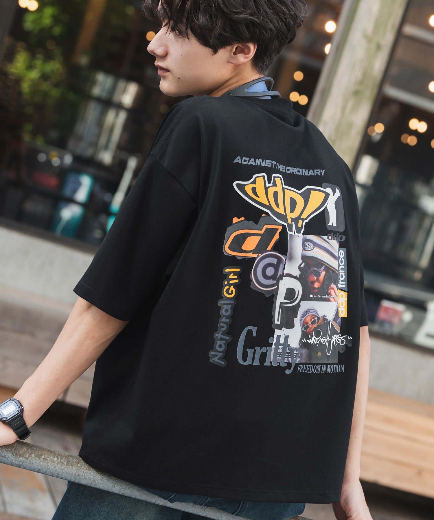 ddp別注コラボ オーバーサイズバックプリント半袖Tシャツ 15689