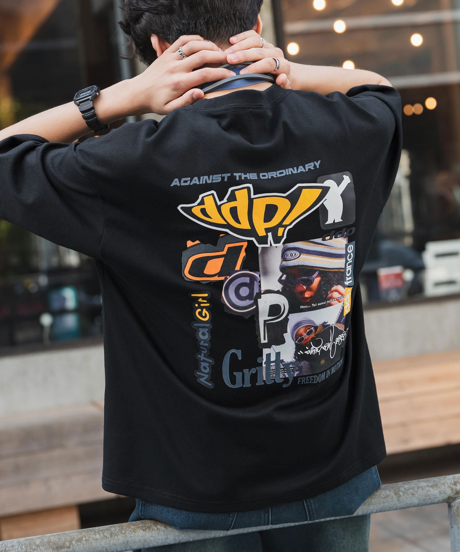 ddp別注コラボ オーバーサイズバックプリント半袖Tシャツ 15689